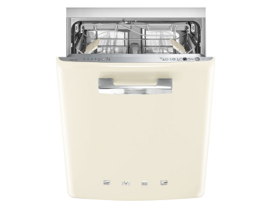 24" SMEG 50's Style Under Counter Built-in Dishwasher in Cream - STU2FABCR2