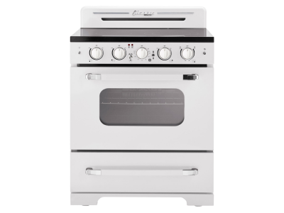 30" Unique 3.9 Cu. Ft. Classic Retro Electric Range with Convection Oven in Marshmellow White - UGP-30CR EC W