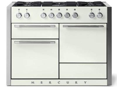 48" AGA Mercury Series 6 Cu. Ft. Slide In Dual Fuel Range with Glide Out Broiler System - AMC48DF-WHT