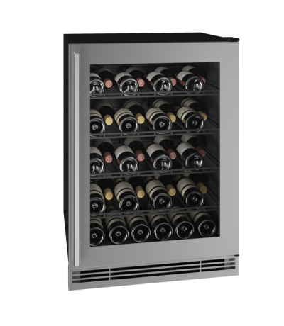 24" U-Line Wine Refrigerator with 5.7 Cu. Ft. Capacity and Stainless Frame Finish - UHWC024-SG01A