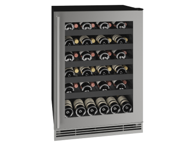 24" U-Line 5.5 Cu. Ft. 1 Class Wine Refrigerator in Stainless Frame with Door Lock - UHWC124-SG31A