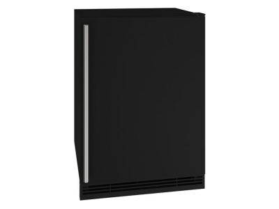 24" U-Line Compact Refrigerator with 5.7 Cu. Ft. Capacity and Black Solid Brightshield - UHRE124-BS81A