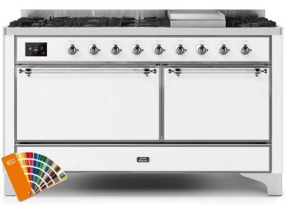 60" ILVE Majestic II Dual Fuel Natural Gas Freestanding Range - UM15FDQNS3RALC