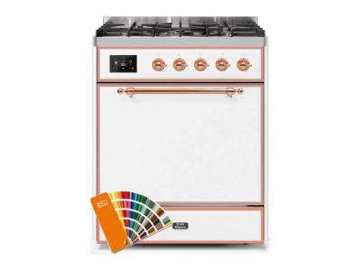 30" ILVE Majestic II Dual Fuel Natural Gas Range with Copper Trim in Custom Ral - UM30DQNE3/RALP NG