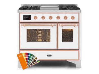 40" ILVE Majestic II Dual Fuel Range with Copper Trim in Custom Ral  - UMD10FDNS3/RALP NG