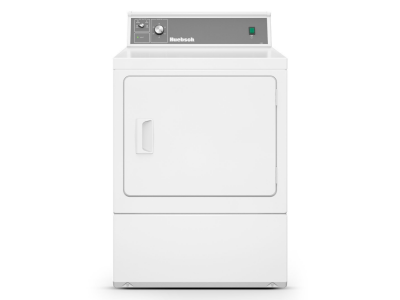 27" Huebsch Commercial Electric Front Load Commercial Rear Control Single Dryer in White - HDEMNRGS173CW01