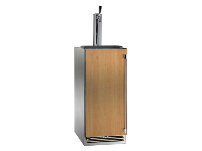 15" Perlick Marine Signature Series Left-Hinge Beverage Dispenser in Solid Panel Ready Door with 1 Faucet and Door Lock - HP15TM42LL1