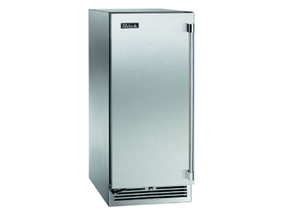 15" Perlick Marine and Coastal Signature Series Left-Hinge Refrigerator in Solid Stainless Steel Door with Door Lock - HP15RM41LL