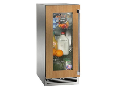 15" Perlick Marine and Coastal Signature Series Left-Hinge Refrigerator in Panel Ready Glass Door with Door Lock - HP15RM44LL