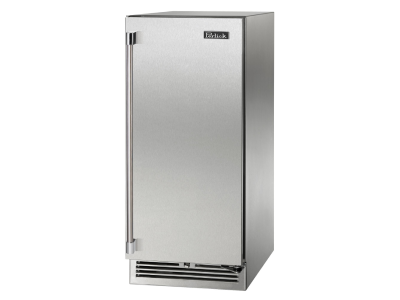 15" Perlick Marine and Coastal Signature Series Right-Hinge Refrigerator in Solid Stainless Steel Door with Door Lock - HP15RM41RL