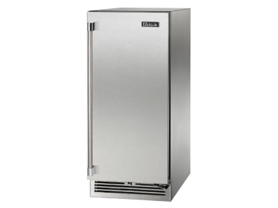 15" Perlick Marine and Coastal Signature Series Right-Hinge Refrigerator in Solid Stainless Steel Door - HP15RM41R