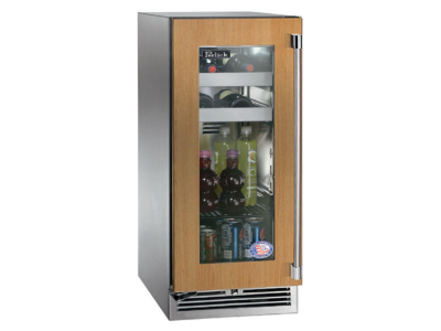 15" Perlick Marine and Coastal Signature Series Left-Hinge Beverage Center in Panel Ready Glass Door with Door Lock - HP15BM44LL