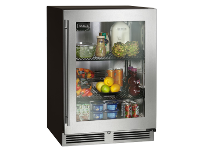 24" Perlick ADA Height Compliant Indoor Right-Hinge Refrigerator with Lock in Stainless Steel Glass Door - HA24RB43RL