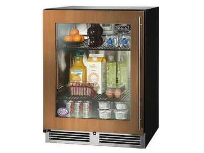24" Perlick ADA Height Compliant Indoor Left-Hinge Refrigerator with Lock in Panel Ready Glass Door - HA24RB44LL
