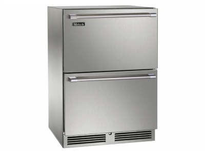 24" Perlick Marine and Coastal Signature Series Refrigerated Stainless Steel Drawers with Door Lock - HP24RM45DL