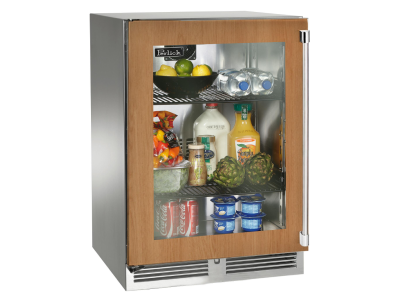 24" Perlick Marine Signature Series Left-Hinge Refrigerator in Panel Ready Glass Door with Door Lock - HP24RM44LL