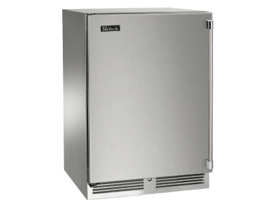 24" Perlick Marine Signature Series Left-Hinge Refrigerator in Solid Stainless Steel Door - HP24RM41L