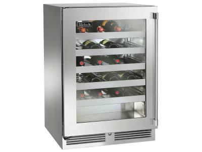 24" Perlick Marine Signature Series Wine Reserve Stainless Steel Glass Door - HP24WM43LL