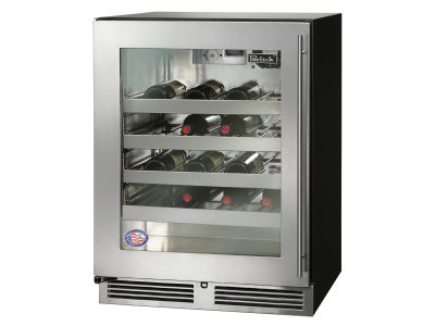 24" Perlick Indoor ADA Height Left-Hinge Compliant Wine Reserve in Stainless Steel Glass Door with Door Lock - HA24WB43LL