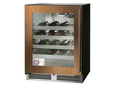 24" Perlick Indoor ADA Height Left-Hinge Compliant Wine Reserve in Panel Ready Glass Door with Door Lock - HA24WB44LL