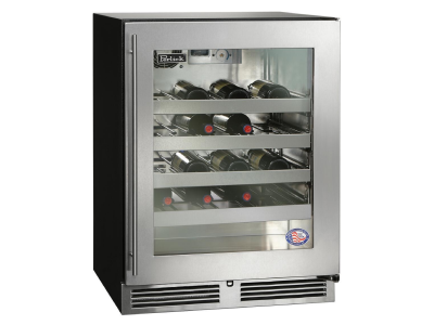 24" Perlick Indoor ADA Height Right-Hinge Compliant Wine Reserve in Stainless Steel Glass Door - HA24WB43R