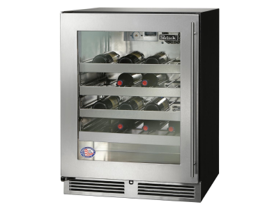 24" Perlick Indoor ADA Height Left-Hinge Compliant Wine Reserve in Stainless Steel Glass Door - HA24WB43L