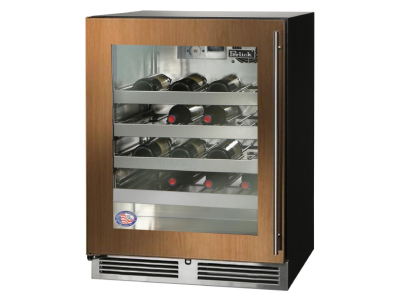 24" Perlick Indoor ADA Height Left-Hinge Compliant Wine Reserve in Panel Ready Glass Door - HA24WB44L
