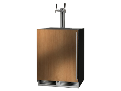 24" Perlick Indoor C-Series Left-Hinge Beverage Dispenser in Solid Panel Ready Door with Door Lock and 2 Faucet - HC24TB42LL2
