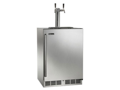 24" Perlick Indoor C-Series Right-Hinge Beverage Dispenser in Solid Stainless Steel Door with 2 Faucet - HC24TB41R2