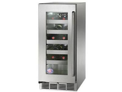 15" Perlick Indoor Signature Series Wine Reserve Stainless Steel Glass Door -  HP15WS43L