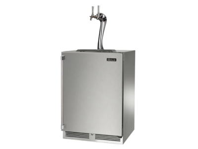 24" Perlick Signature Adara Series Right-Hinge Two Tap Beverage Dispenser with Lock in Stainless Steel - HP24TS41RL2A