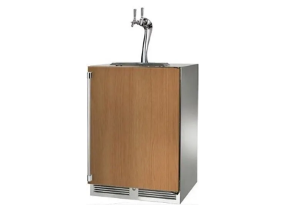 24" Perlick Signature Adara Series Right-Hinge Two Tap Beverage Dispenser with Lock in Panel Ready - HP24TS42RL2A