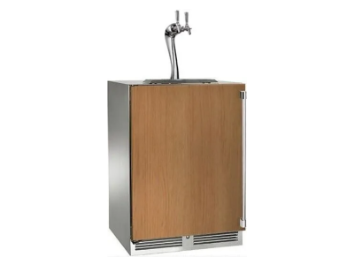 24" Perlick Signature Adara Series Left-Hinge Two Tap Beverage Dispenser with Lock in Panel Ready - HP24TS42LL2A