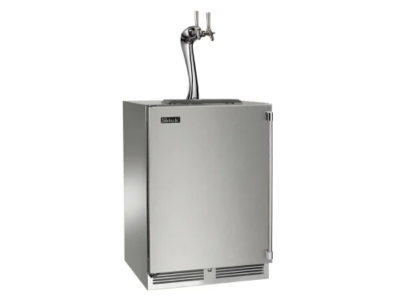 24" Perlick Signature Adara Series Left-Hinge Two Tap Beverage Dispenser in Stainless Steel - HP24TS41L2A