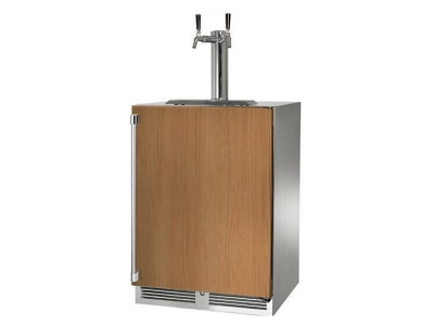 24" Perlick Indoor Signature Series Right-Hinge Beverage Dispenser in Solid Panel Ready Door with 2 Faucet and Door Lock - HP24TS42RL2