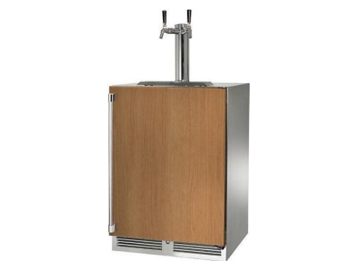 24" Perlick Indoor Signature Series Right-Hinge Beverage Dispenser in Solid Panel Ready Door with 2 Faucet - HP24TS42R2