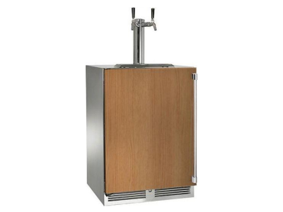 24" Perlick Indoor Signature Series Left-Hinge Beverage Dispenser in Solid Panel Ready Door with 2 Faucet - HP24TS42L2