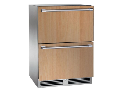 24" Perlick Indoor Signature Series Refrigerated Panel Ready Drawers with Door Lock - HP24RS46DL