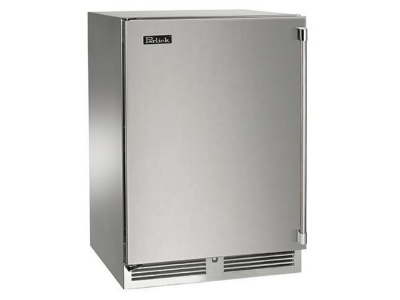 24" Perlick Indoor Signature Series Left-Hinge Dual-Zone Refrigerator/Wine Reserve in Solid Stainless Steel Door - HP24CS41L