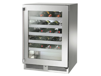 24" Perlick Indoor Signature Series Right-Hinge Wine Reserve in Stainless Steel Glass Door - HP24WS43RL