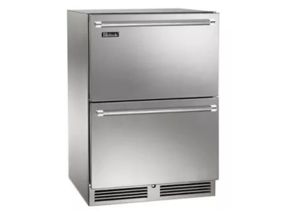 24" Perlick Indoor Signature Series Dual-Zone Refrigerator/Freezer Stainless Steel Drawers - HP24ZS45