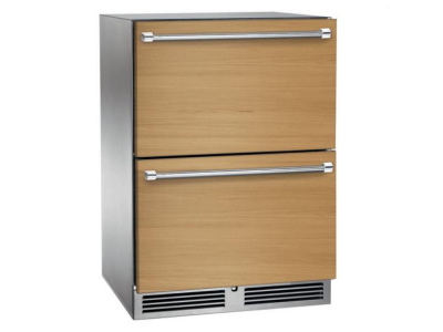 24" Perlick Indoor Signature Series Dual-Zone Refrigerator/Freezer Panel Ready Drawers - HP24ZS46