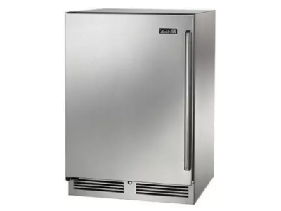 24" Perlick Indoor Signature Series Left-Hinge Undercounter Refrigerator in Solid Stainless Steel Door - HP24RS41L