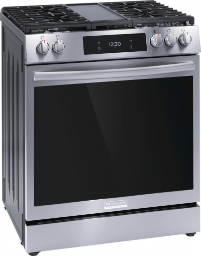 30" Frigidaire Gallery 6 Cu. Ft. Front Control Gas Range with Total Convection in Stainless Steel - GCFG3060BF