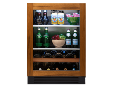 24" True Residential 5.8 Cu. Ft. Overlay Glass Left-Hinge UnderCounter Beverage Center - TBC-24-L-OG-C