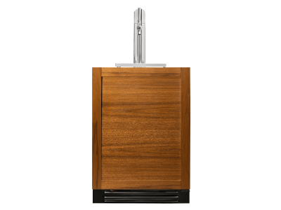 24" True Residential 5.75 Cu. Ft. Overlay Panel Left-Hinge Single Tap Undercounter Beverage Dispenser - TUR-24BD-L-OP-C