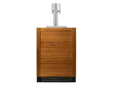 24" True Residential 5.75 Cu. Ft. Overlay Panel Left-Hinge Dual Tap UnderCounter Beverage Dispenser - TUR-24DD-L-OP-C