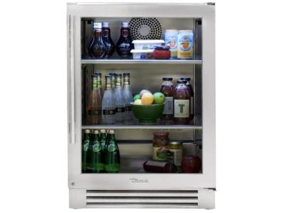 24" True Residential Stainless Glass Door Undercounter Refrigerator - TUR-24-R-SG-C