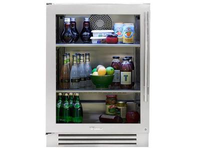 24" True Residential Stainless Glass Door Undercounter Refrigerator - TUR-24-L-SG-C