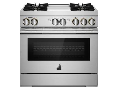 48" Jenn-Air Noir Dual-Fuel Professional Style Range With Chrome-Infused Griddle And Steam Assist - JDSP548HM